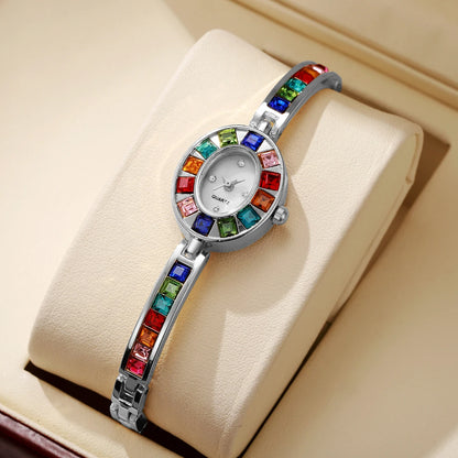 Montres de luxe pour femmes avec strass Montre à quartz pour femmes avec bracelet de mode Reloj Mujer Cadeau horloge pour filles (sans boîte)