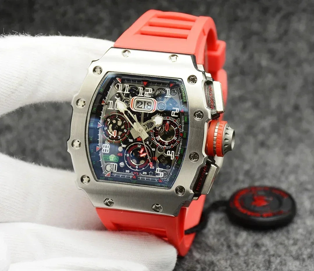 Montre RM en forme de tonneau de haute qualité, marque de luxe supérieure pour montre mécanique homme, montre automatique homme Montre Homme