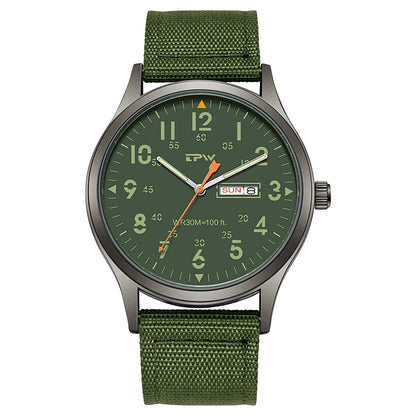2026 TPW Field Watch Easy Reading Fabric Strap 24 Hours Display Quartz Movement