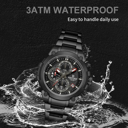 NAVIFORCE Montre Homme Mode Sport Chronographe Étanche Montres Hommes Affichage Calendrier Militaire Quartz Montre Homme Reloj Hombre