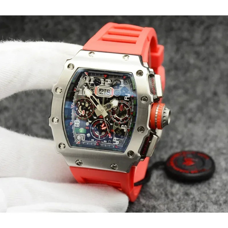 Montre RM en forme de tonneau de haute qualité, marque de luxe supérieure pour montre mécanique homme, montre automatique homme Montre Homme