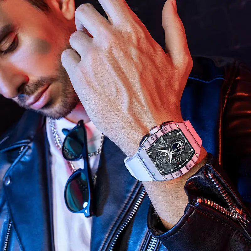 ChronoState BONEST GATTI Carbone – Montre de luxe mécanique automatique | Montre de sport lumineuse en fibre de carbone