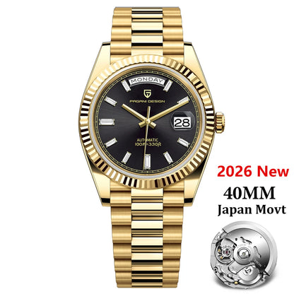 PAGANI DESIGN Montres Hommes DD40 Or Blanc Luxe Montre Automatique Hommes TMI NH36A Date Semaine Montres Mécaniques Pour Hommes Nouveauté 2026