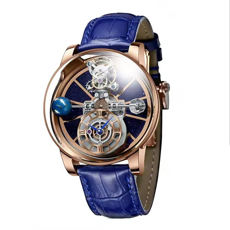 Montre-bracelet homme PINDU Design Montres à quartz roulette céleste étanches
