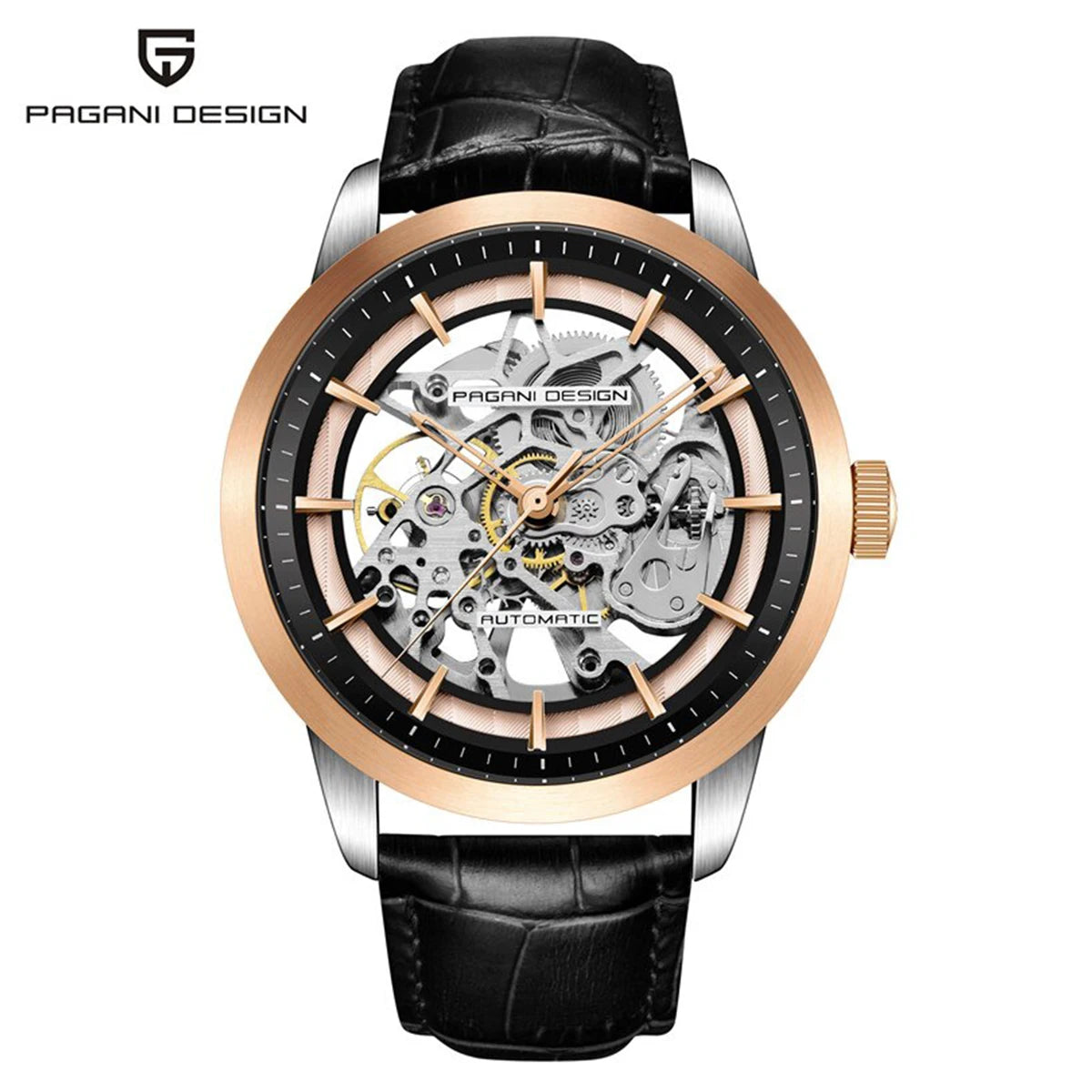 ChronoState Falcon Edge Automatic Skeleton Leather Watch for Men