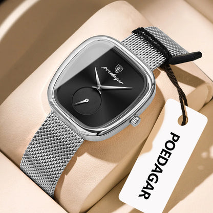 POEDAGAR Montre Femme Luxe Marque Étanche Acier Inoxydable Maille Montres Femme Mode Élégante Quartz Montre-Bracelet Femme Reloj