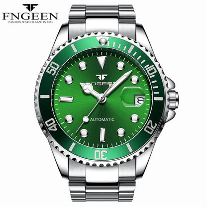 FNGEEN 9001 Luxury Brand Men Watch Steel Tourbillon Skeleton Mechanical Watches Luminous Automatic Date Diamond Wristwatch