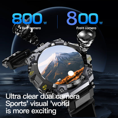 Q668 Montre connectée Android 10.0 1.95 pouces Amoled 720*720 Version cellulaire 5G Montre intelligente avec double caméra 800W GPS WIFI Carte SIM 5G