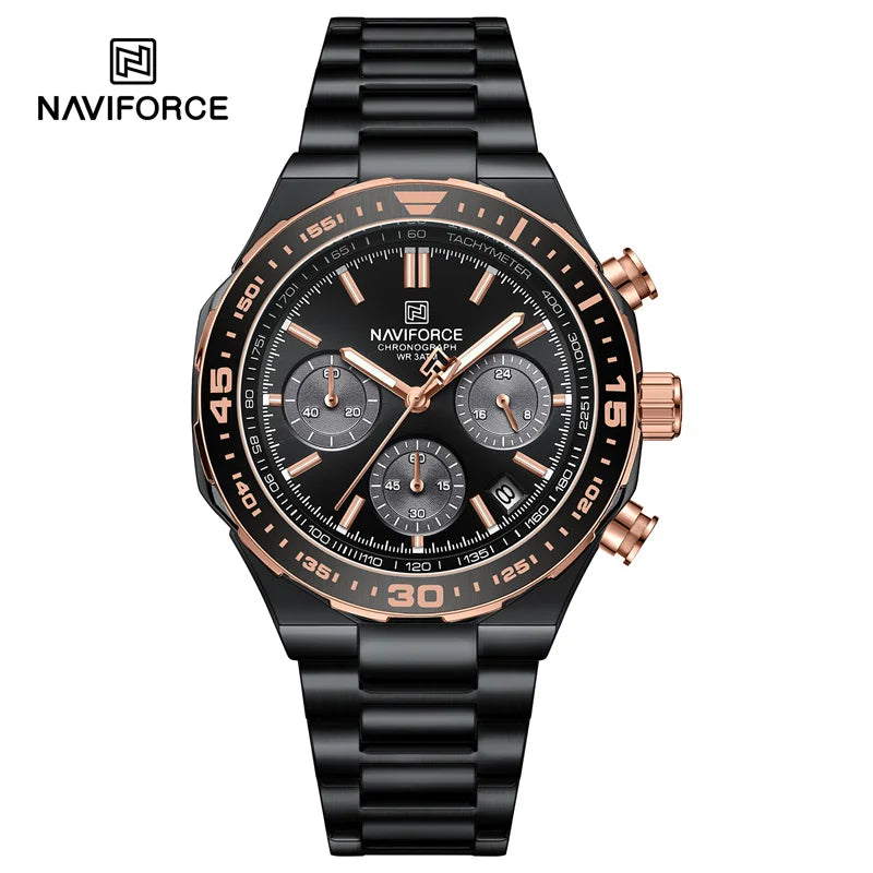 NAVIFORCE NF8049 Stainless Steel Big Face Chronograph