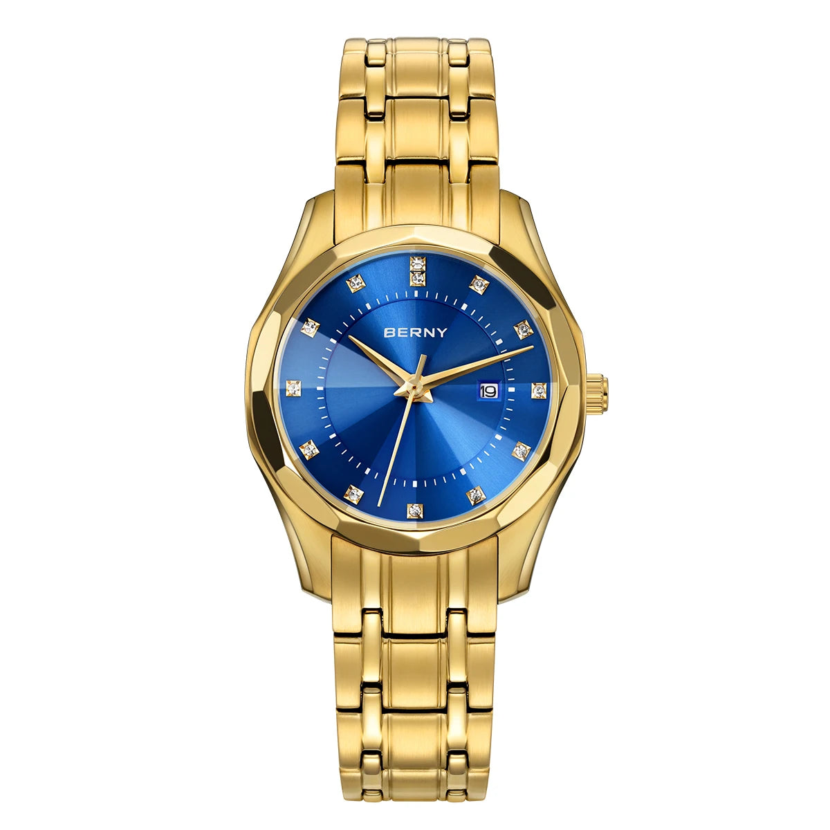 BERNY Watch for Women  Quartz Luxury Golden Ladies Wristwatch Waterproof Golden Clock Stainless Steel Fashion Men/Women Watch