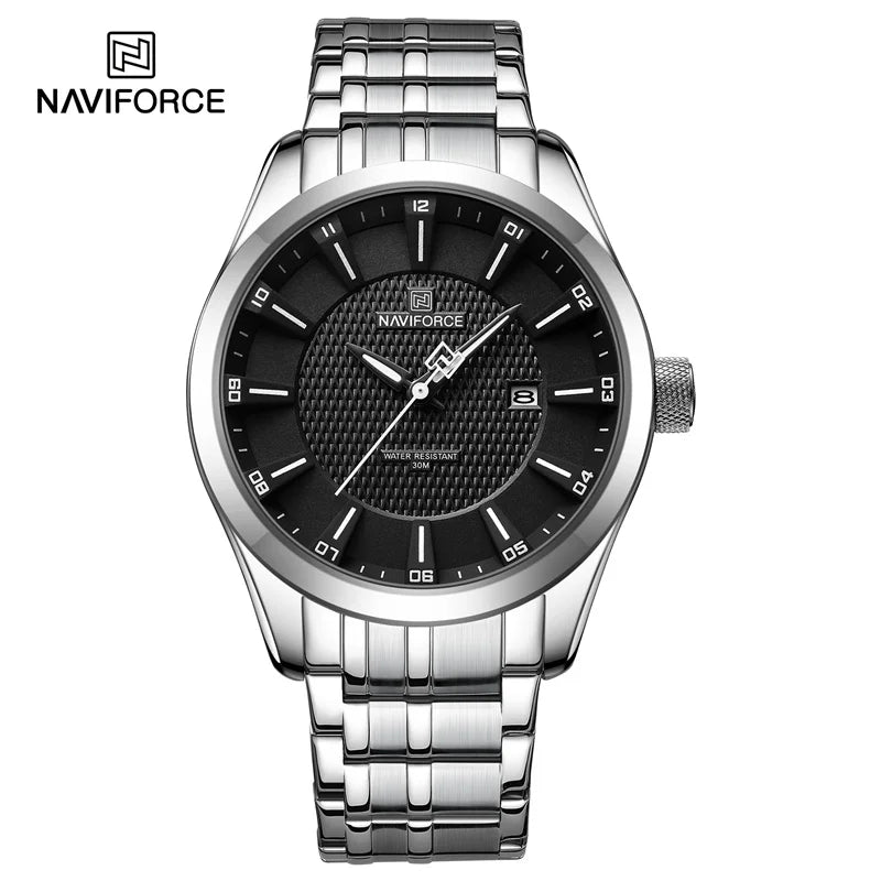 Montre NAVIFORCE Homme de Marque Haut de Gamme Étanche Quartz Business Décontractée Montres-bracelets Bracelet Acier Inoxydable Date Horloge Relogio Masculino
