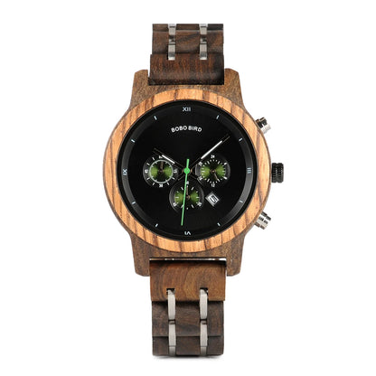 BOBOBIRD Engraved Wooden Watch for Men Customized Wood Wrist Watches for Dad Son Husband Boyfriend Personalized Birthday Gift