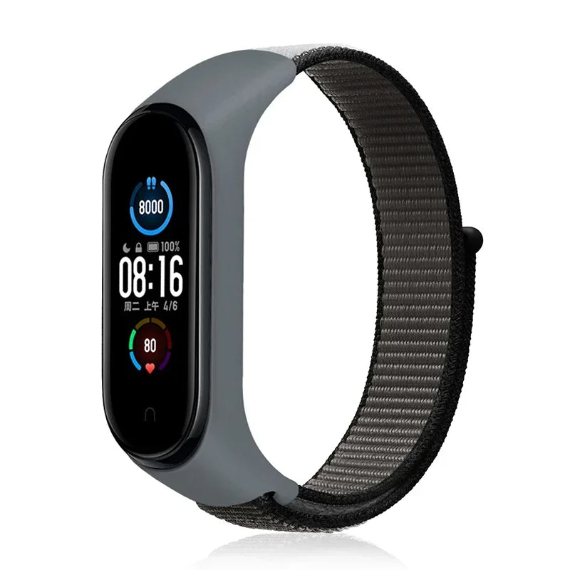 Nylon loop Mi band 4 5 6 Strap Replacement Soft Adjustable Wrist Watchband Pulsera correa For Xiaomi Mi band 3 4 5 6 7 Bracelet