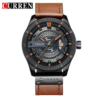 Marque de montres de luxe CURREN Montres de sport militaires pour hommes Montre à quartz pour hommes Décontractée en cuir Relogio Masculino