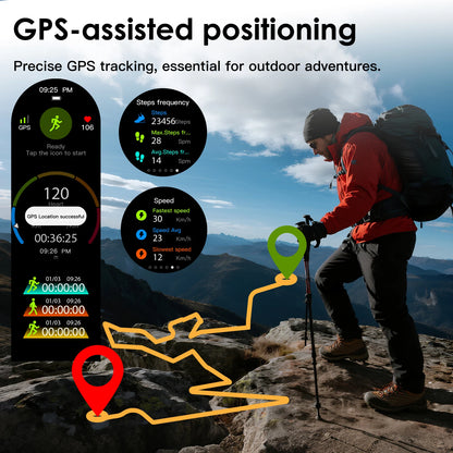 Montre connectée Aurafit G12 : écran tactile 1,43 po/étanche 3 ATM (natation)/GPS/surveillance de la santé/plus de 150 modes sportifs compatibles Strava