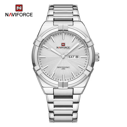Montre bracelet à quartz pour homme de la marque NAVIFORCE, en acier inoxydable, étanche, horloge de luxe tendance et professionnelle NF9218